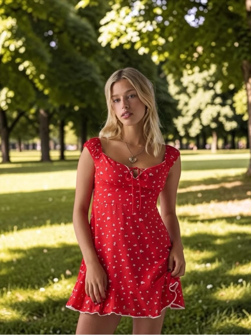 Kiss The Sky Riviera Ditsy Floral Milkmaid Mini Dress Small - Picture 5 of 8